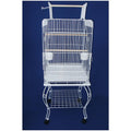 24 in. Open Top Parrot Cage with Stand - White O6374