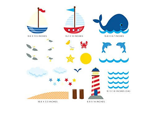 Nautical Fabric Ocean Scene Wall Decal X43686