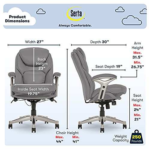 Opportunity Gray Bonded Leather Executive Office Chair E669515