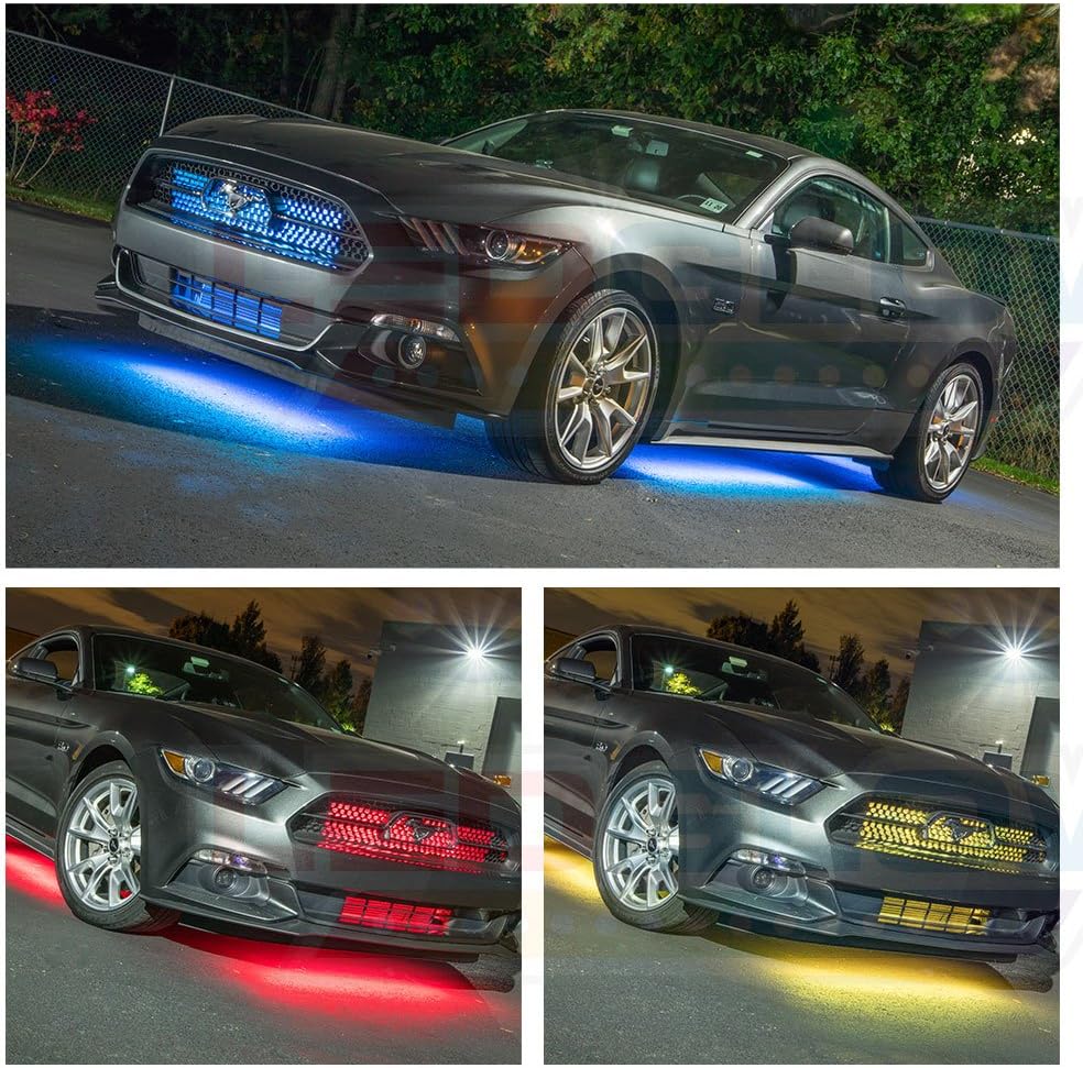 4pc Underbody & 6pc Interior LED Lighting Kit with Control Box & Remote G686