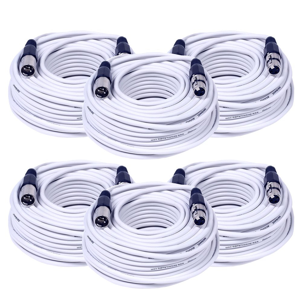 25' XLR Male to XLR Female Microphone Cables 6 Pack Y40741