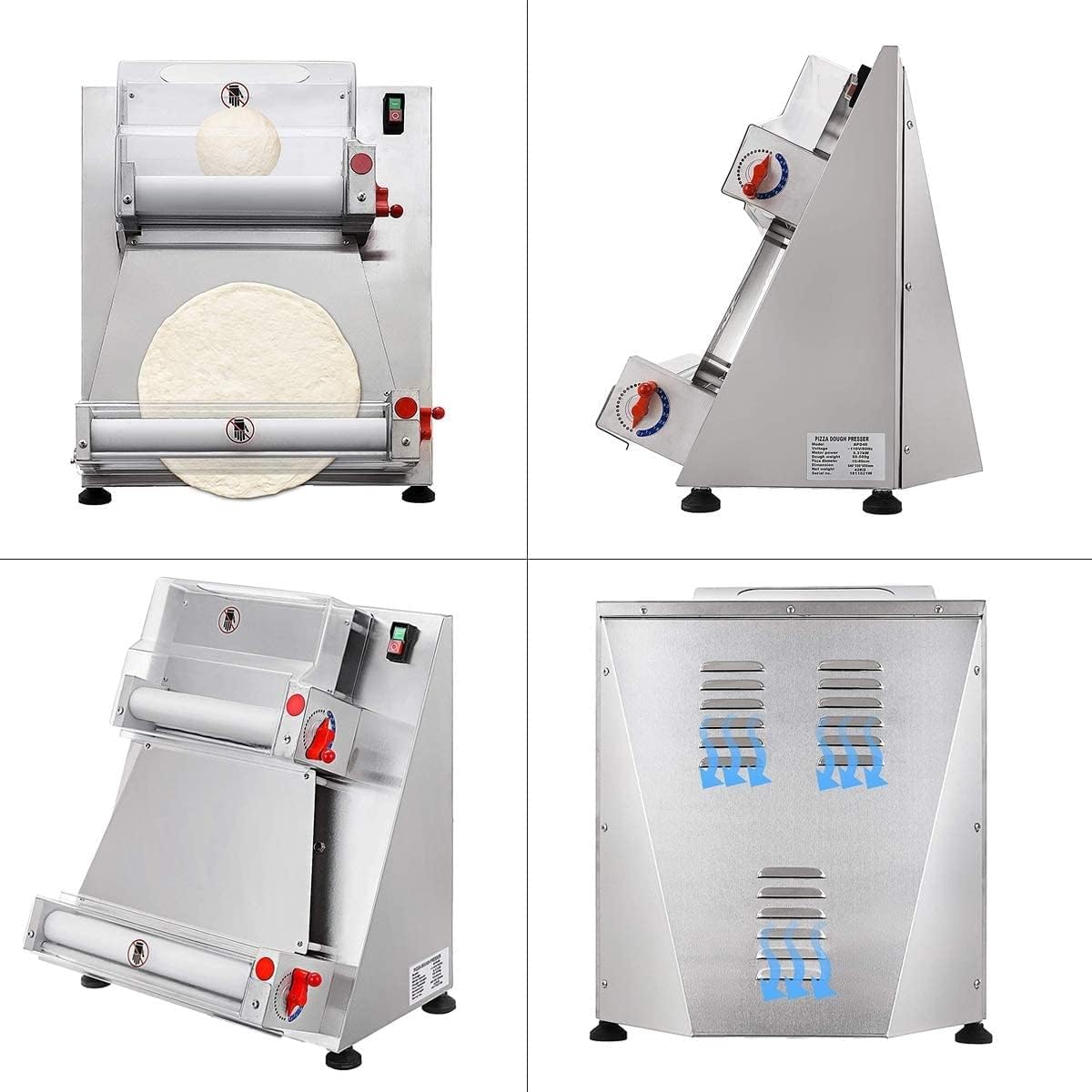 Pizza Press, Automatic Pizza Dough Roller Machine, Commercial Dough Sheeter Maker D9993