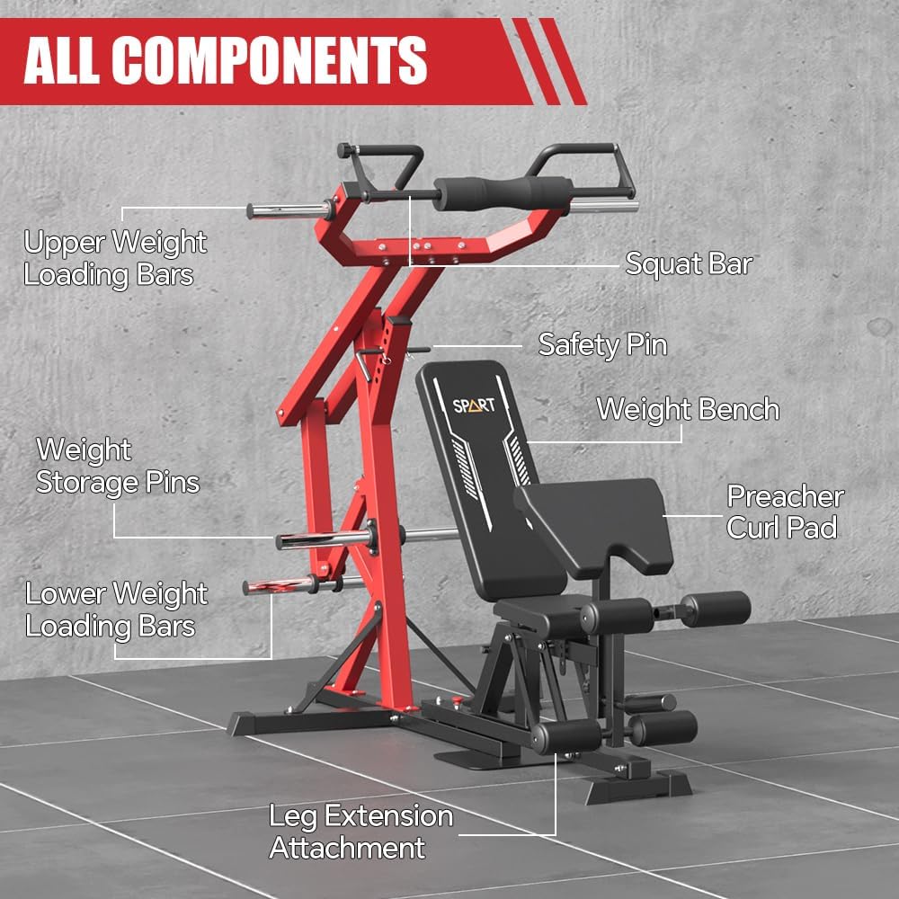 Red Multifunctional Strength Training Station with Multi Bench Press Z728