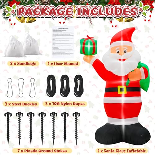 15FT Inflatable Santa Claus with 8pcs LED H10577