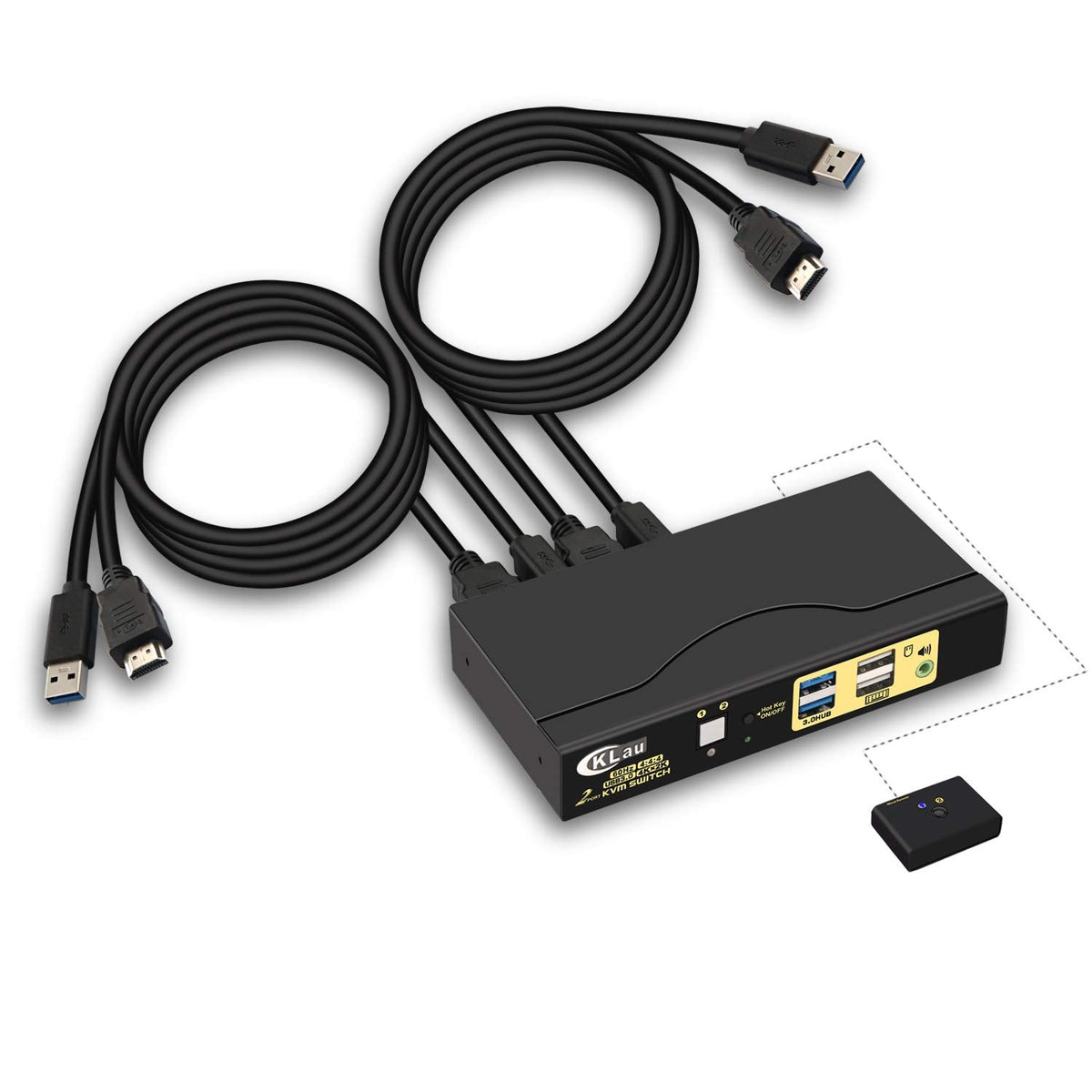 Dual Monitor Displayport KVM Switch 2 Port 4K@60Hz with Audio USB 2.0 Hub W3488