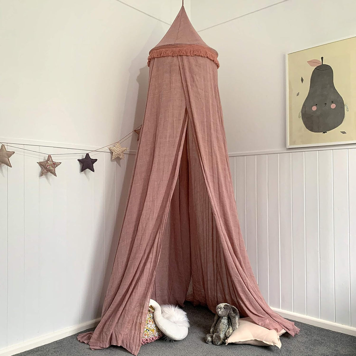 Dusty Pink Princess Canopy with Tassels H391069