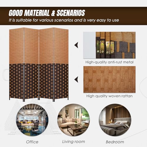 Black 4-Panel Folding Room Divider D8002
