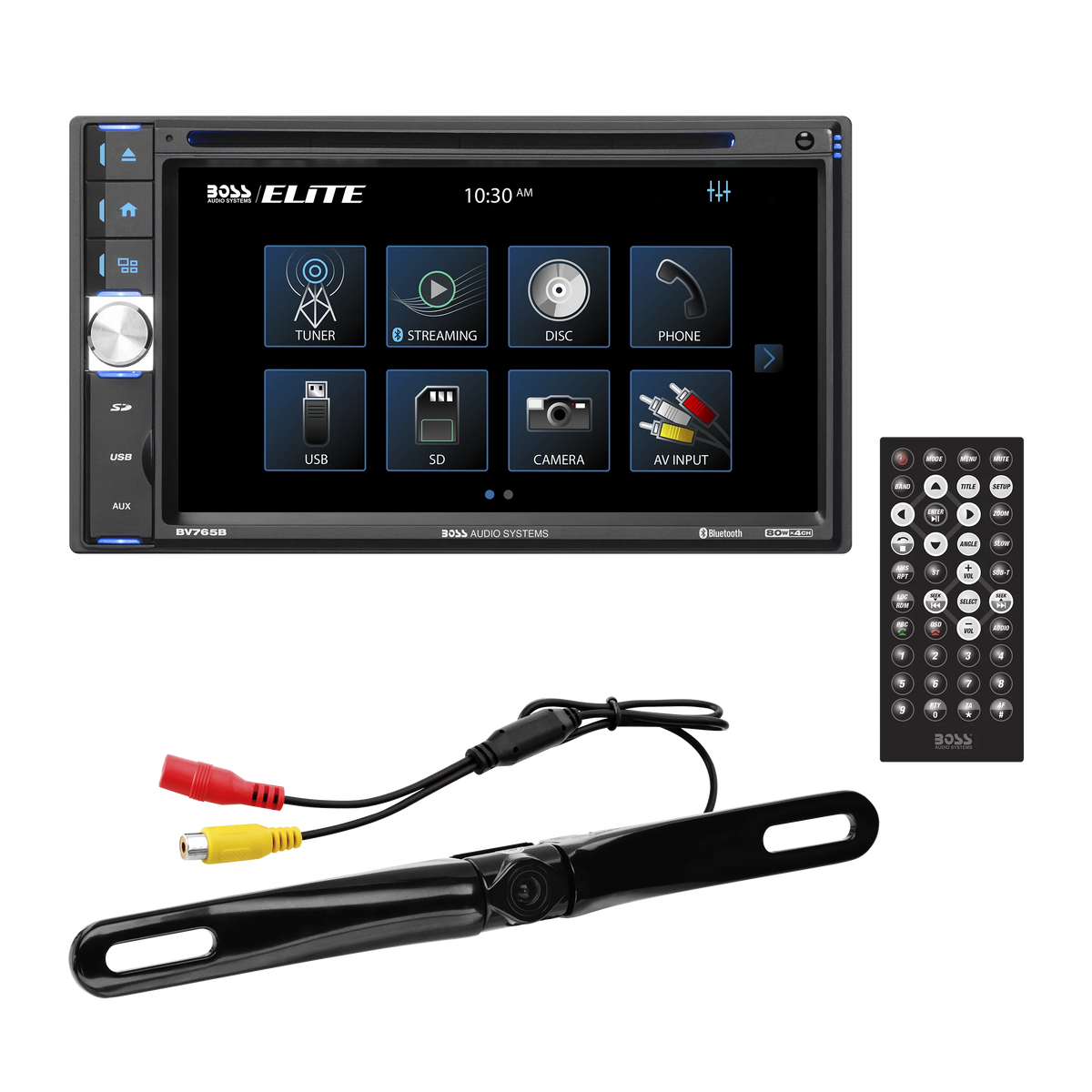 Restored 6.5 Inch Double Din Touchscreen Car Audio Stereo System with Bluetooth Q5459