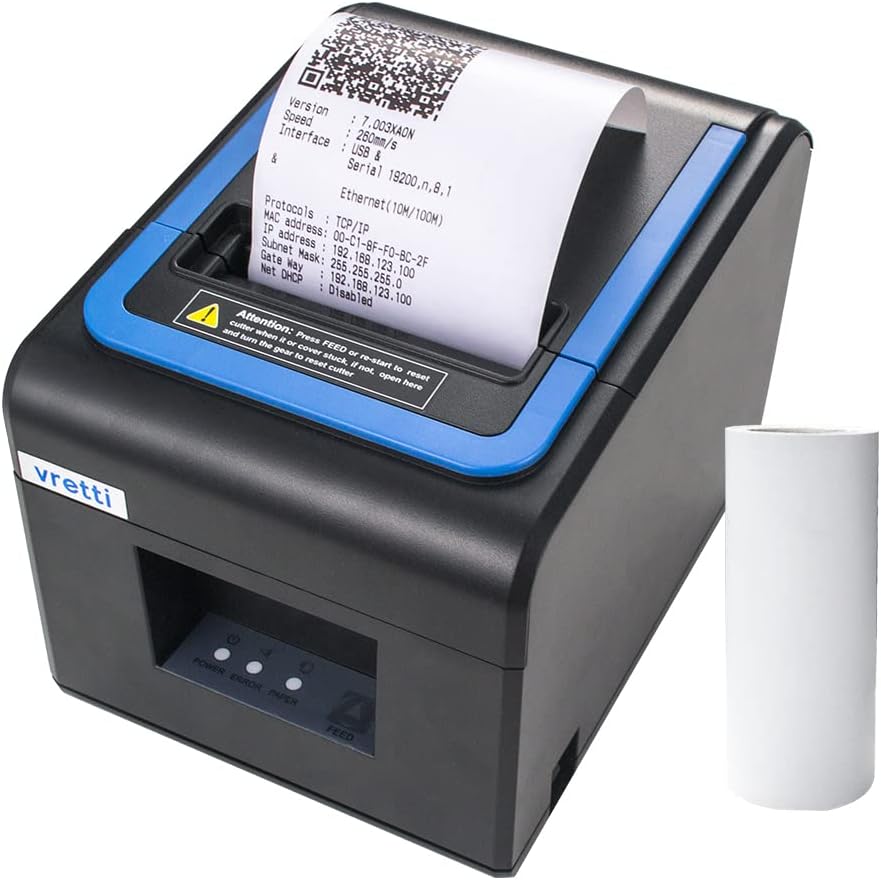 80mm Direct Thermal Receipt Printer with USB Serial LAN Port E557