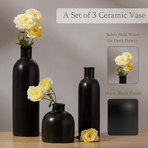 White Ceramic Vase Set of 3 D16567