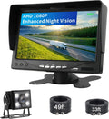 1080P RV Backup Camera Kit 7'' LCD Rear View Monitor IP68 Waterproof Night Vision N600678
