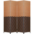 Black 4-Panel Folding Room Divider D8002