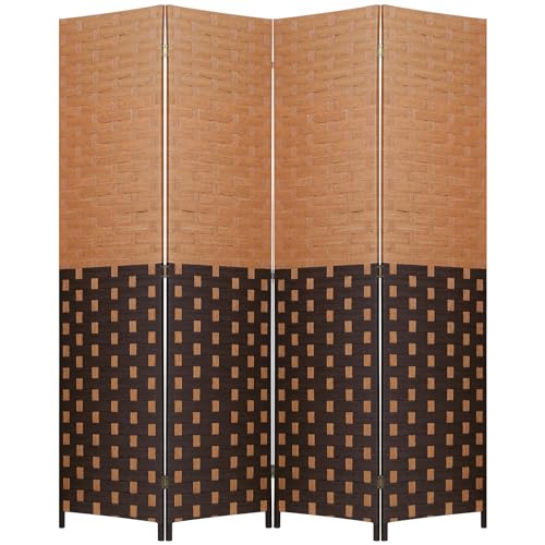 Black 4-Panel Folding Room Divider D8002