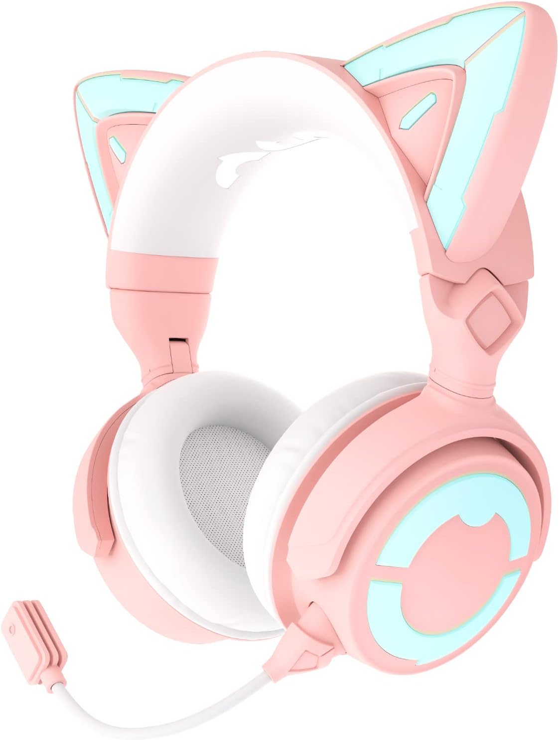 Pink RGB Cat Ear Wireless Wired Gaming Headset with Microphone F339903