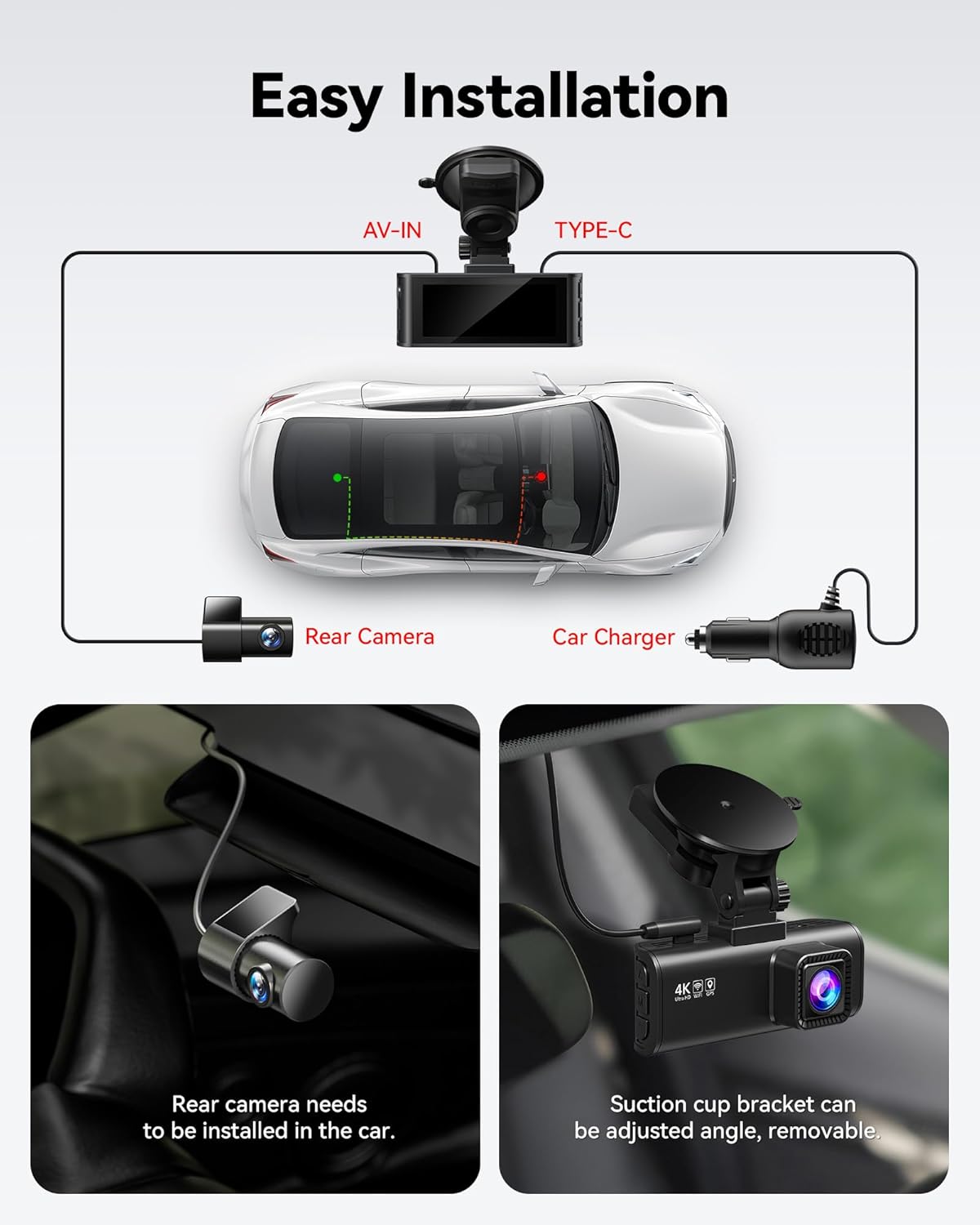 4K/2.5K Full HD Dash Cam with 32GB Card F325511