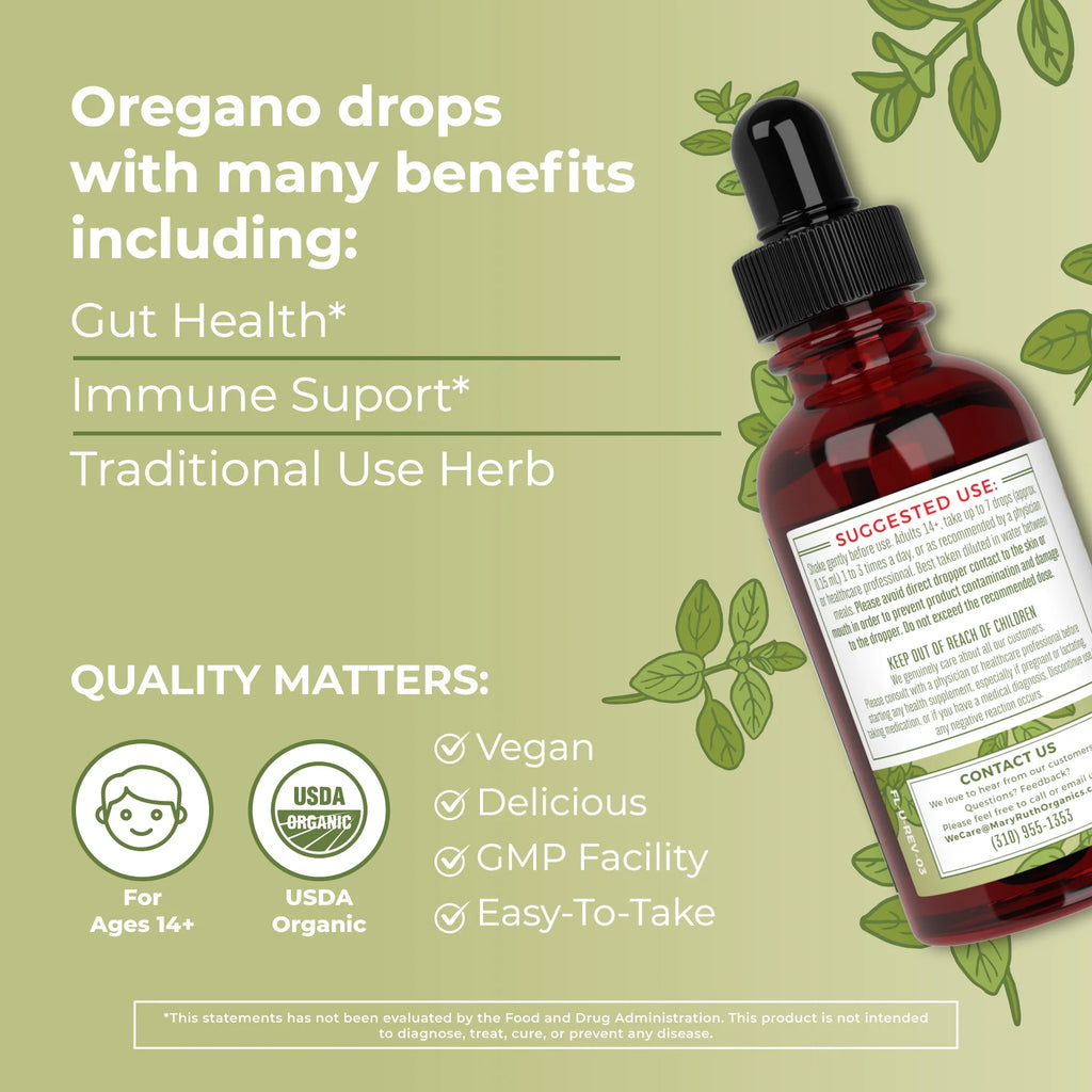 USDA Organic Oil of Oregano Liquid Drops, 1 fl oz / 30ml F283