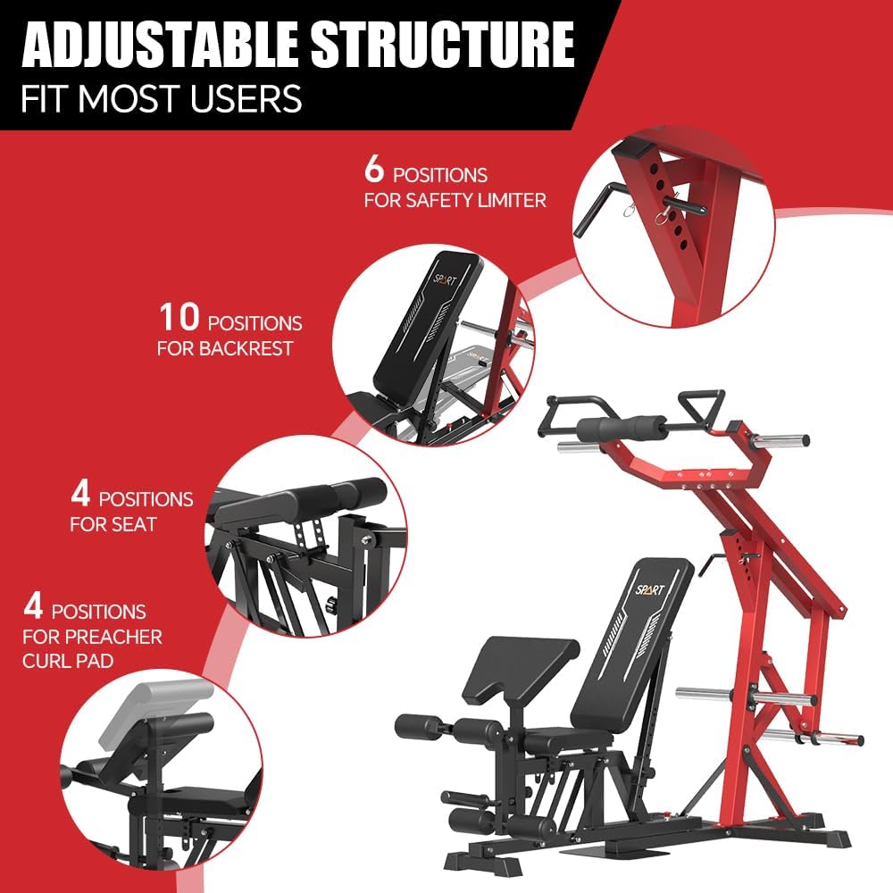 Red Multifunctional Strength Training Station with Multi Bench Press Z728