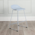 Set of 2 Plastic & Metal Sled Counter Stool X90380