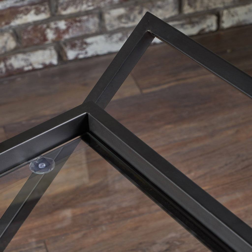 Black Tempered Glass Iron Bar Cart K586300