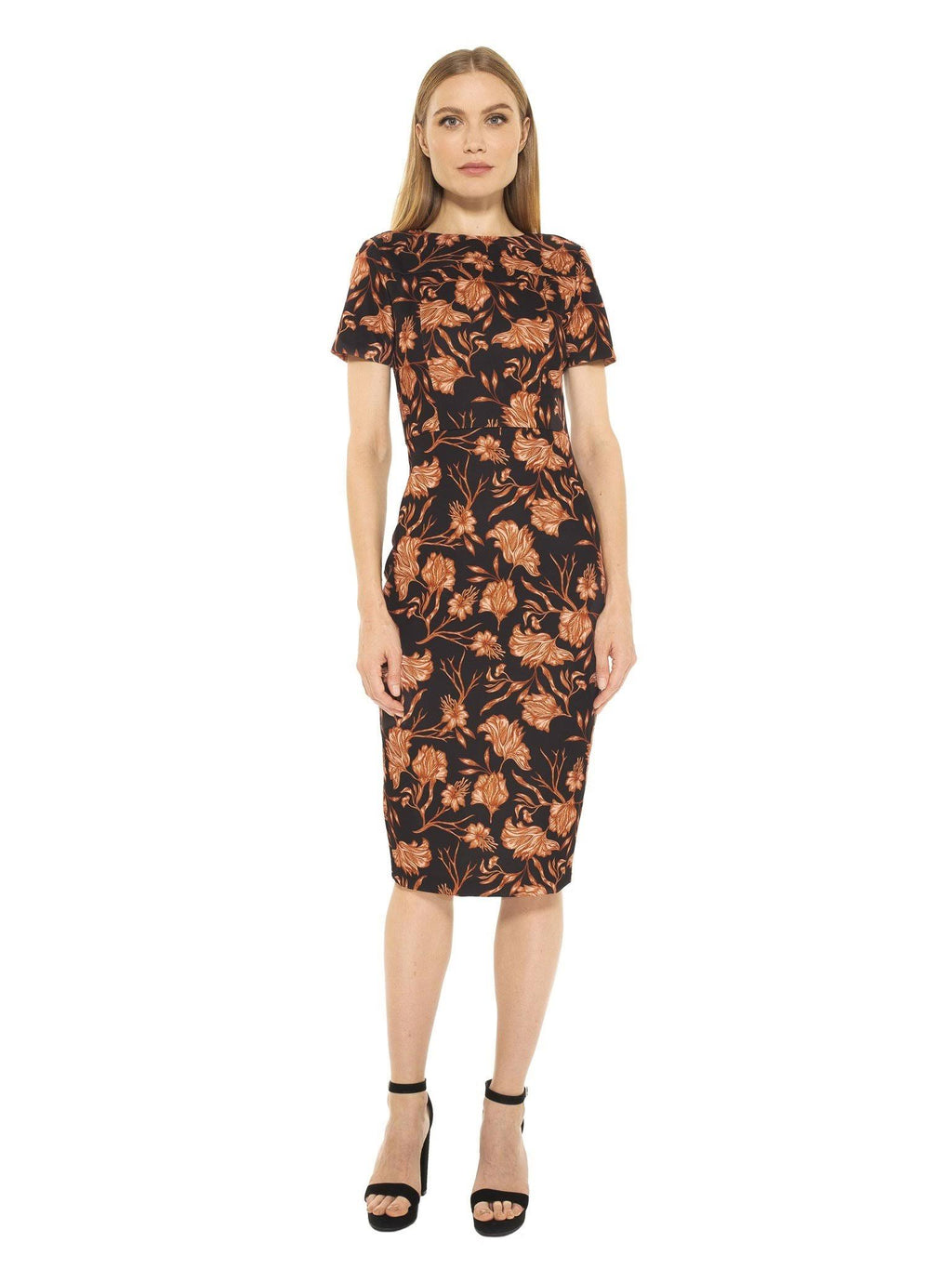 Black Midi Sheath Dress U19438