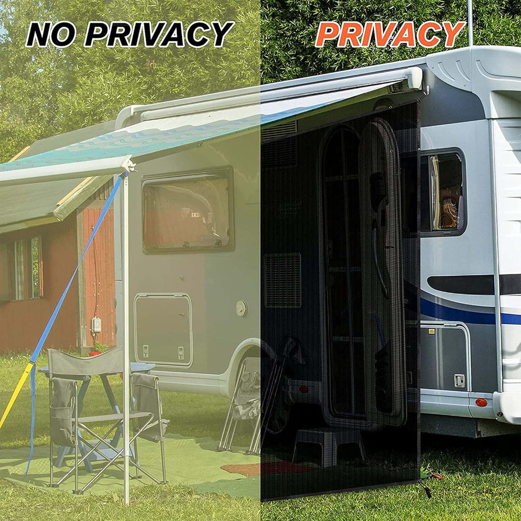 Black Mesh RV Awning Sunshade 15' x 9' D700446