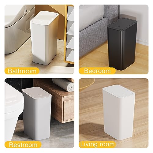 Grey 3 Pack Bathroom Trash Can with Lid Set A91193