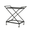 Black Tempered Glass Iron Bar Cart K586300