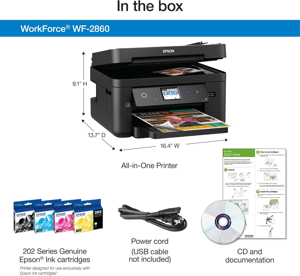 Wireless Color All-in-One Printer with Scanner, Copier, Fax V464184