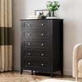 Black 5 Drawer Wood Dresser O5626
