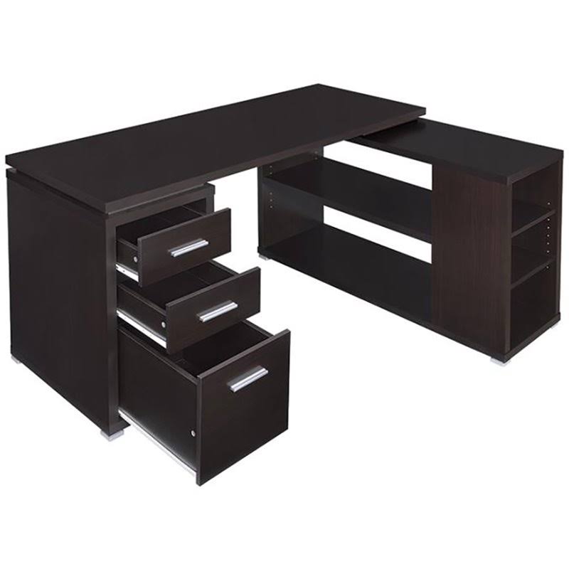 L Shaped Writing Desk in Cappuccino O202626