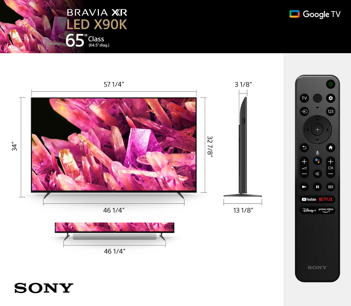 65” Class 4K HDR Full Array LED Smart Google TV I848