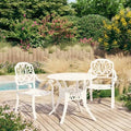 3 Piece Bistro Set Cast Aluminum White B25006