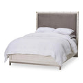 Wood & Faux Suede Queen Panel Bed D1052