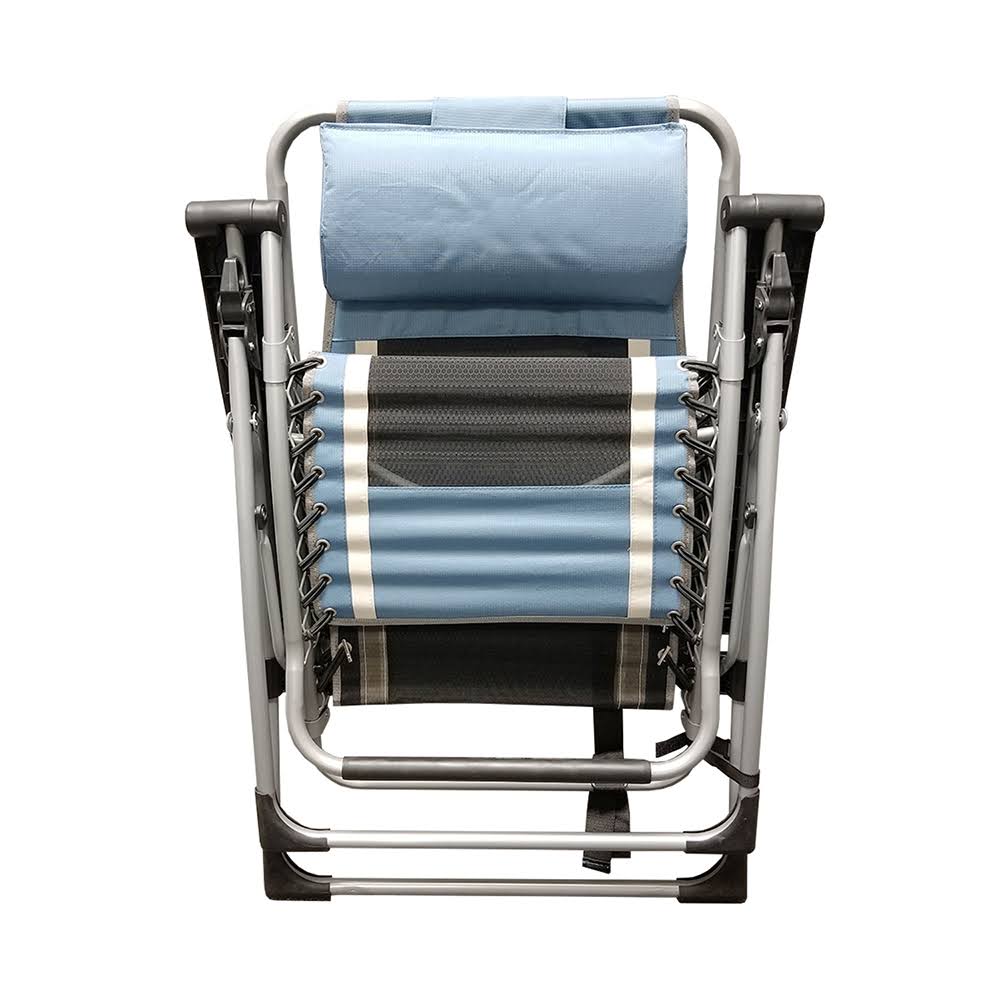 Blue/Grey Outdoor Recliner with Carry Strap J1619