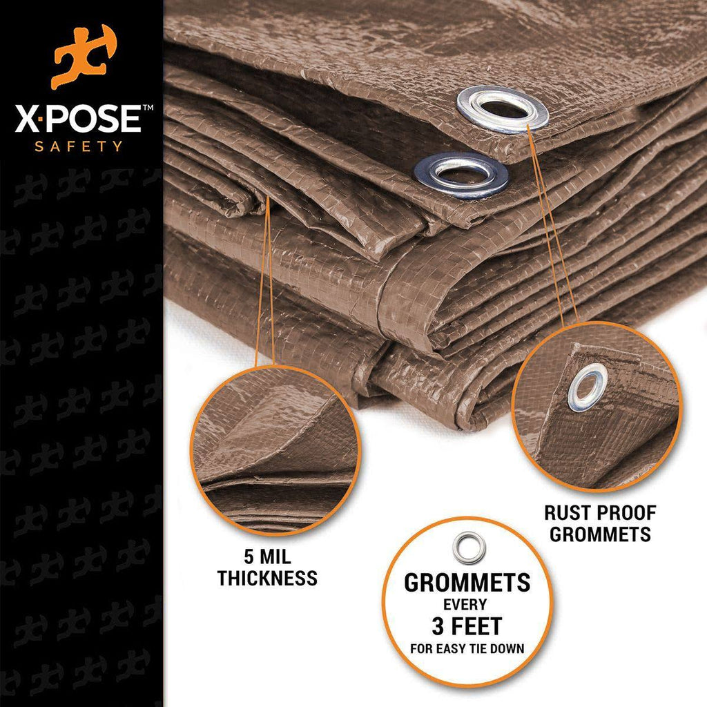 Brown Poly Tarps 20 x 40 - Case of 2 E7825
