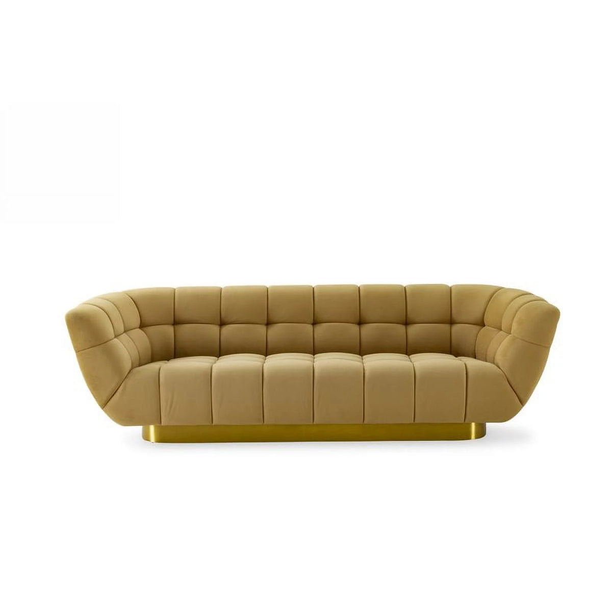 Mustard Yellow Gold Fabric Stainless Steel Sofa Z237726
