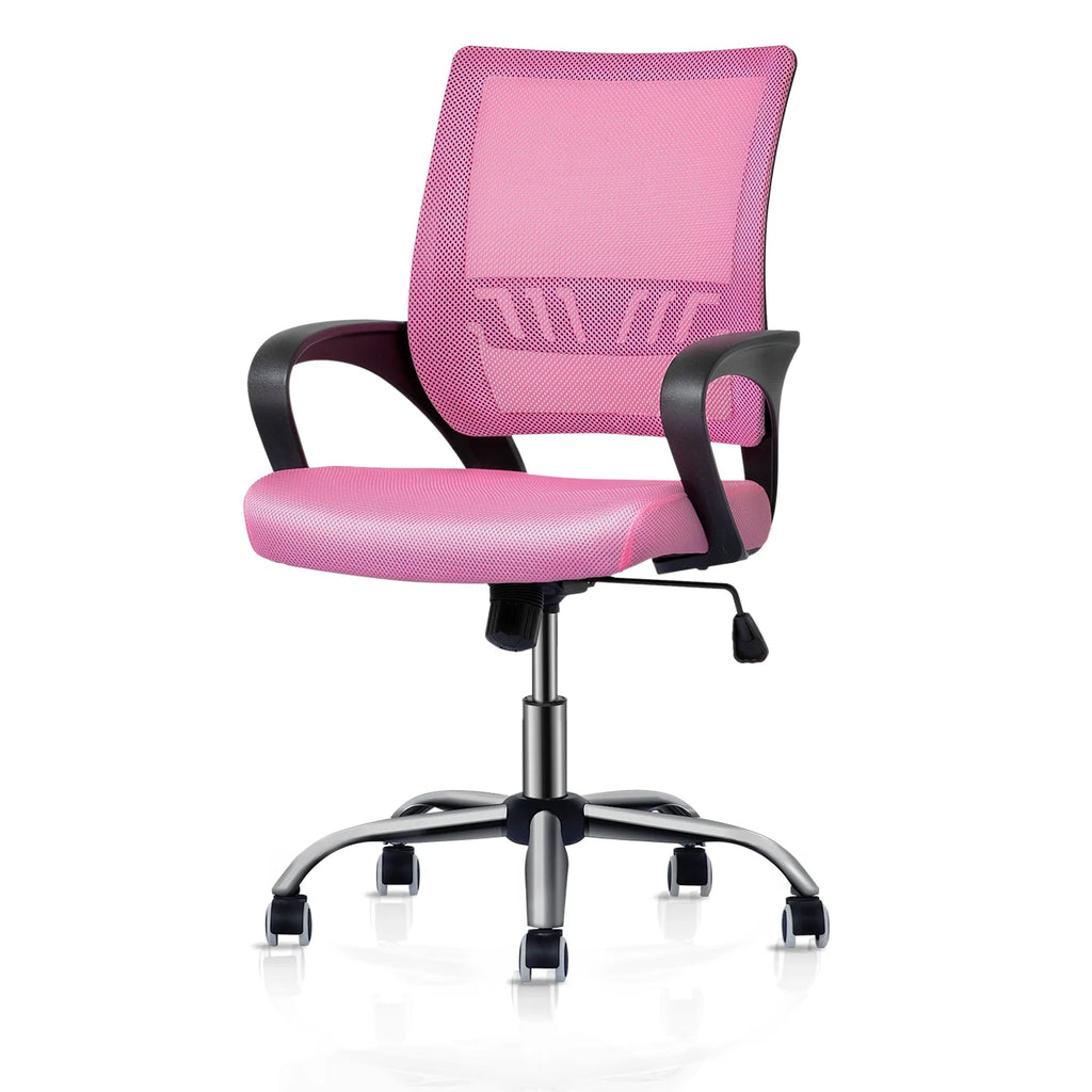 Pink Mesh Office Chair with Armrests Z315