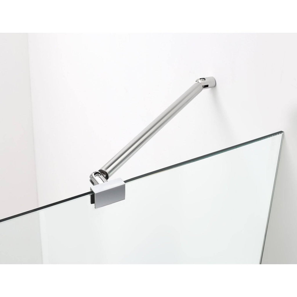 Frameless Hinged Neo-Angle Shower Enclosure in Stainless Steel B936095