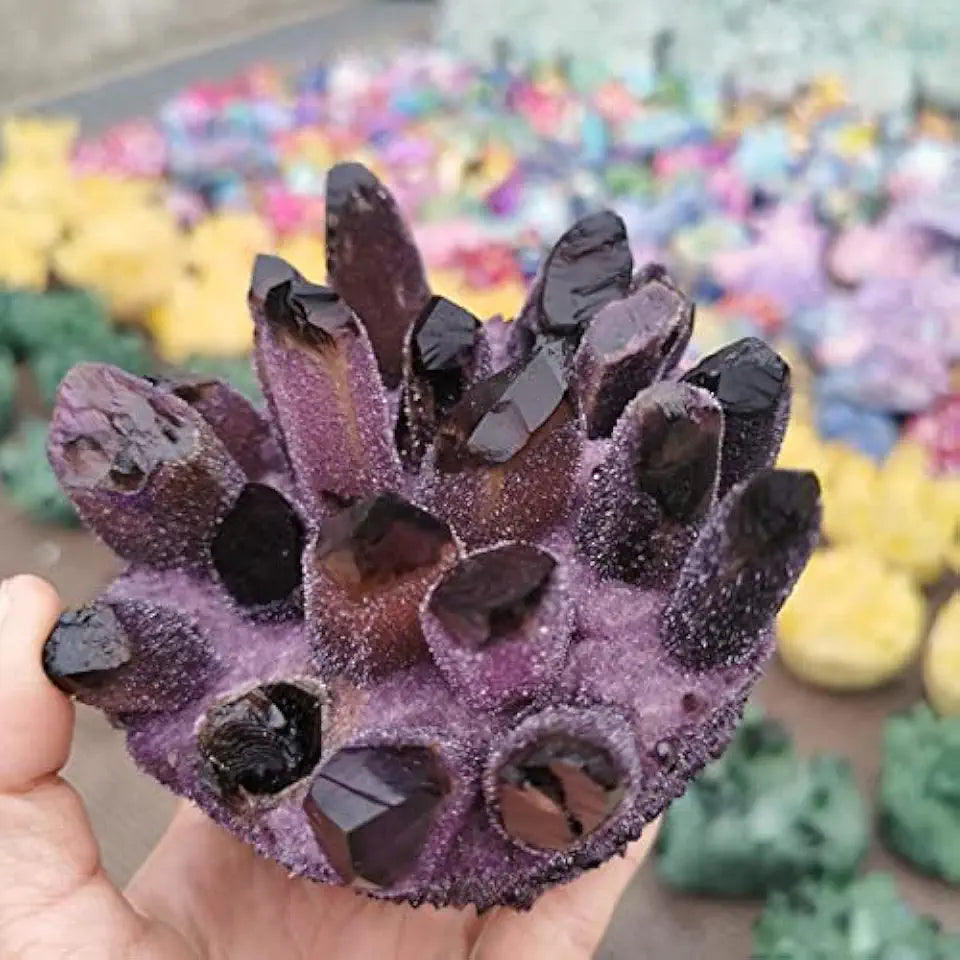 Purple Phantom Quartz Crystal Cluster Healing Specimen H55364