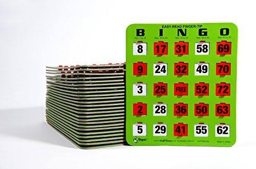 Green Bingo Heavy Duty 5 Ply Jumbo Shutter Slide Cards Z75396