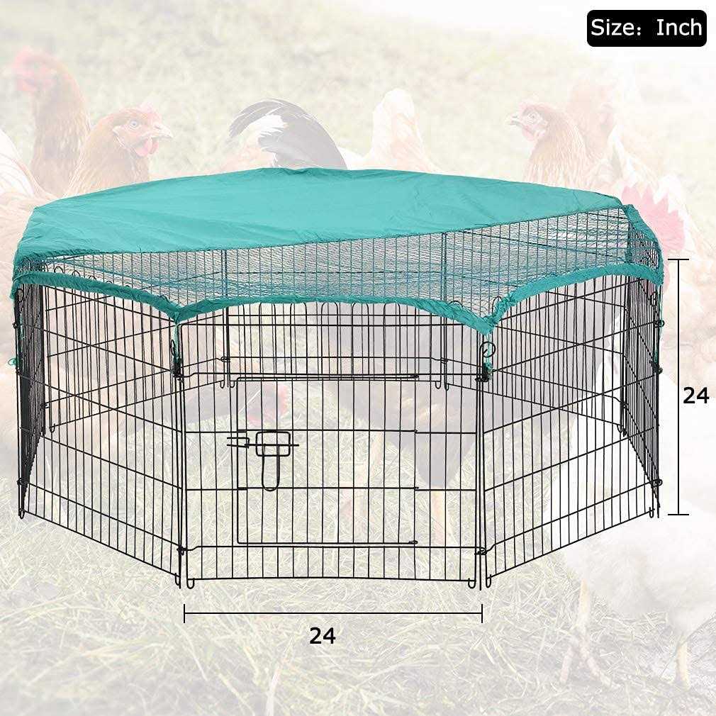 Large Metal Chicken Coop with Door & Cover D761315