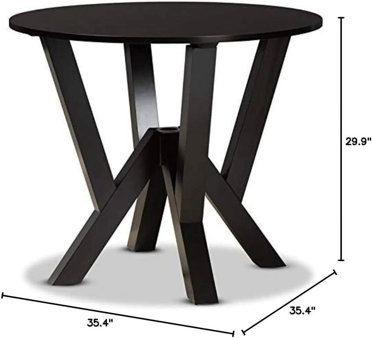 Dark Brown Round Wood Dining Table G1421