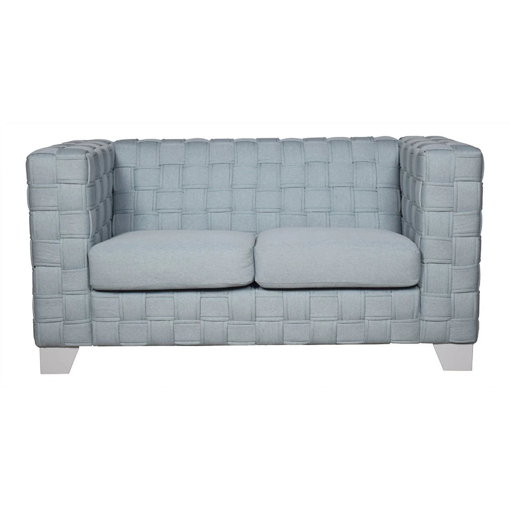 Light Teal Chenille Loveseat C96794