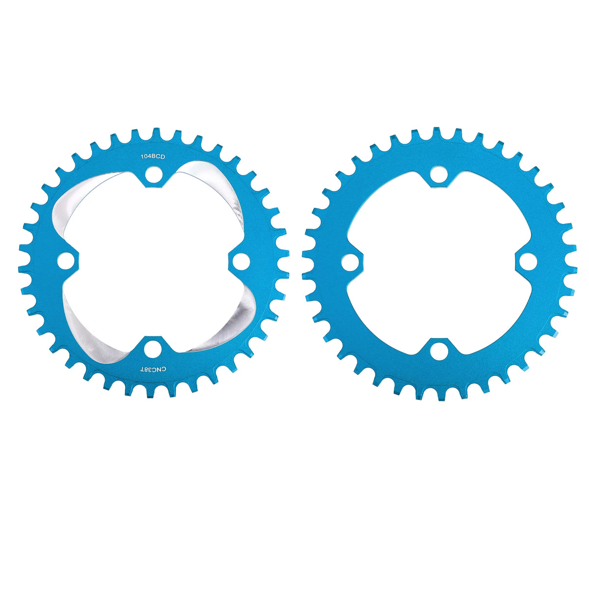 170mm Mountain Bike Square Taper Crankset 104 BCD 38T Blue I94573