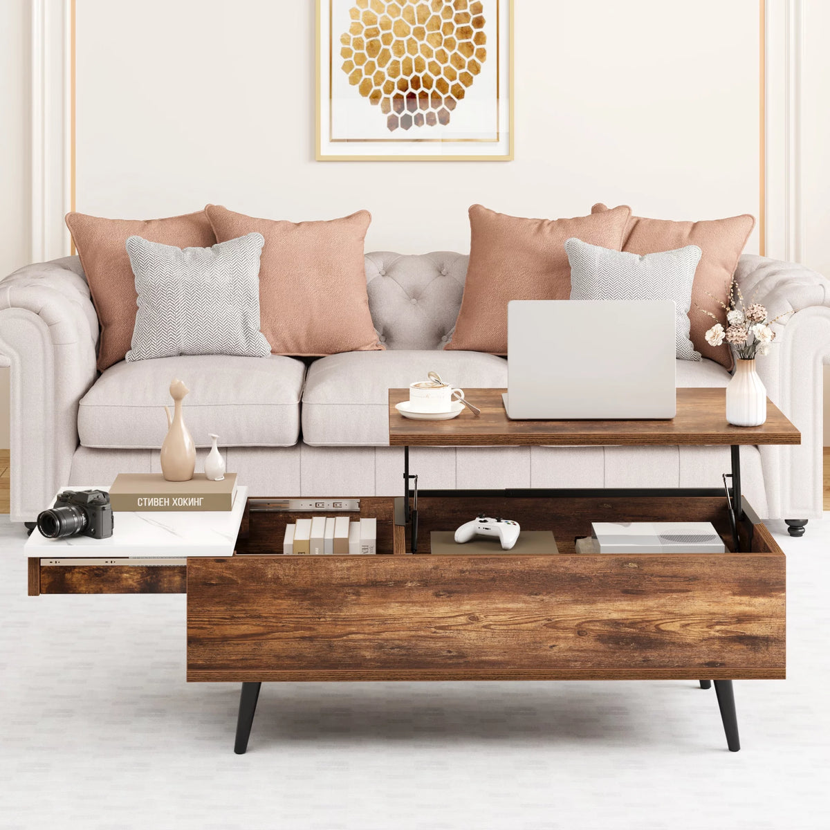 Lift Top Coffee Table with Storage Box E9640