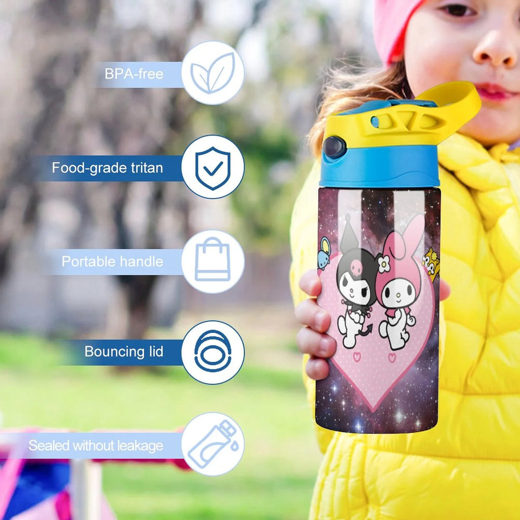 Stainless Steel Vacuum Insulated Water Bottle with Straw O24515