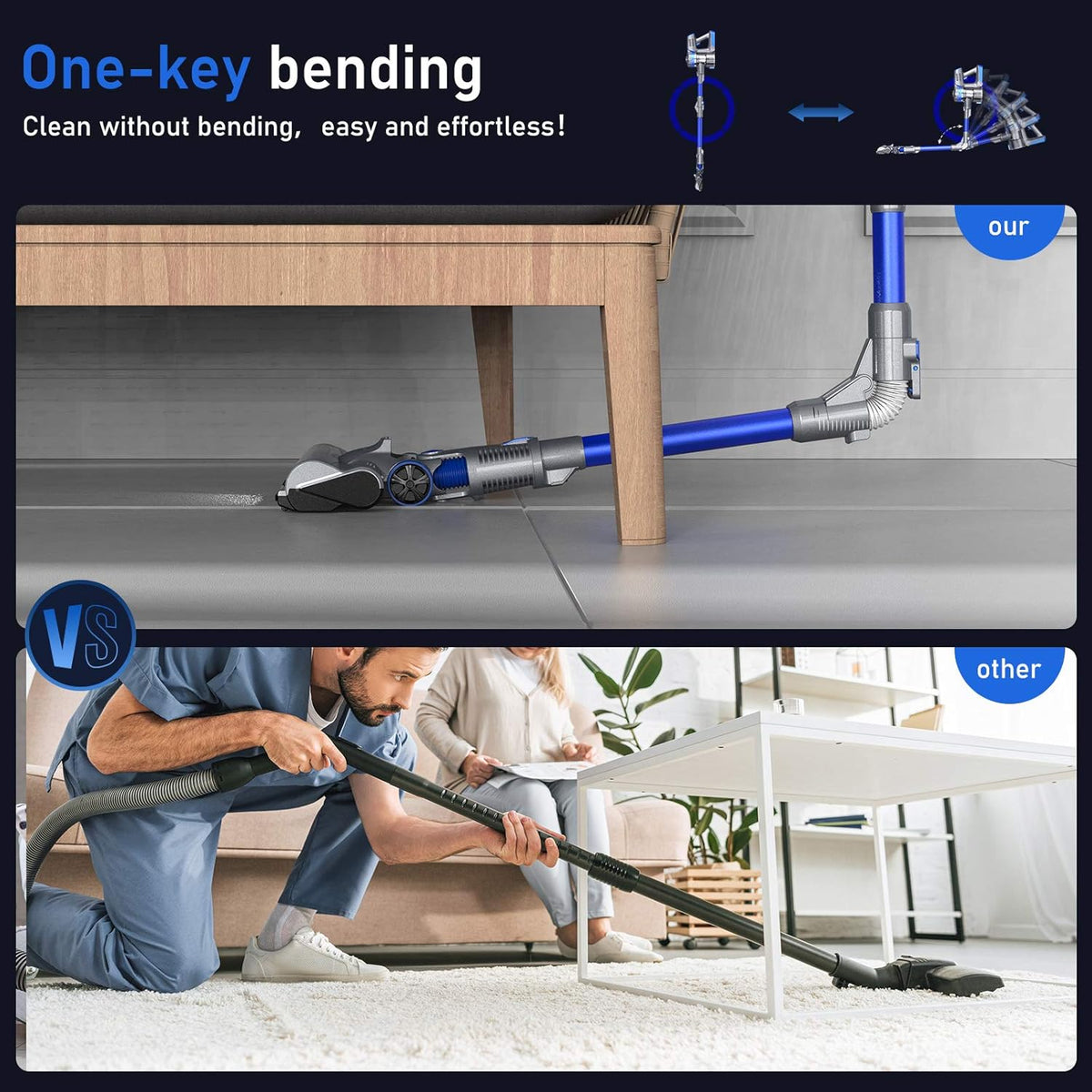 Cordless 4 in 1 Stick Vacuum Cleaner with LCD Touch Screen S957649