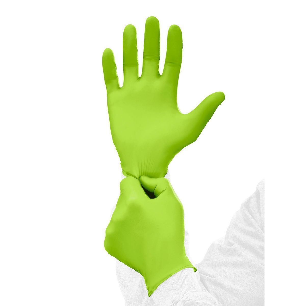 Green 5 mil Nitrile Powder-Free Gloves, 100-Pack, Large I95782