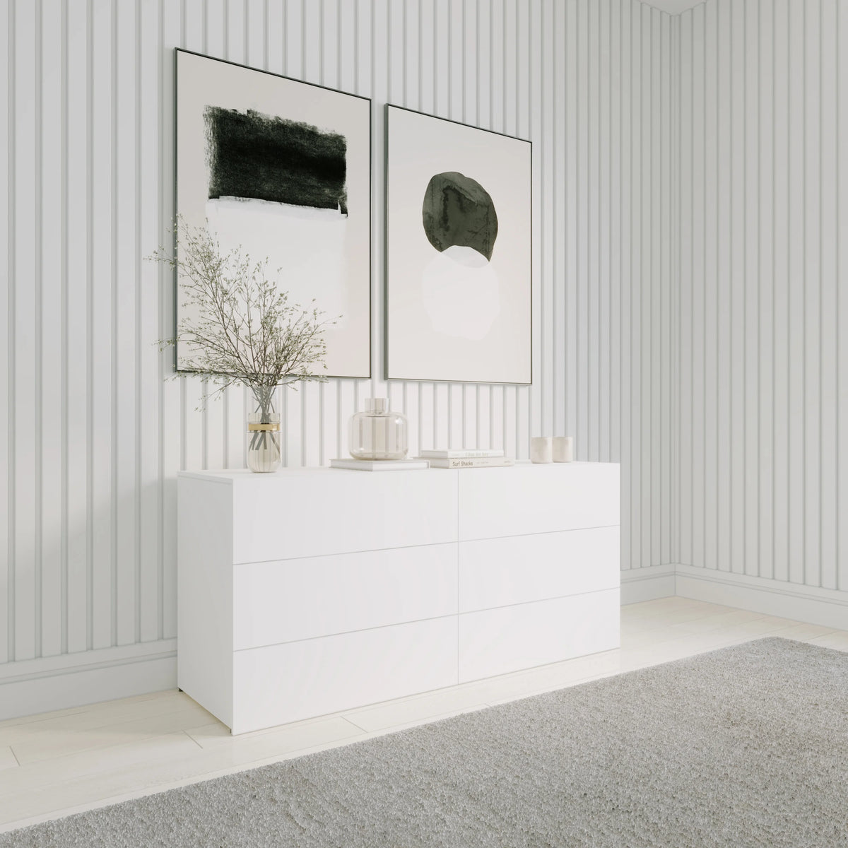 White 6 Drawer Dresser X68633