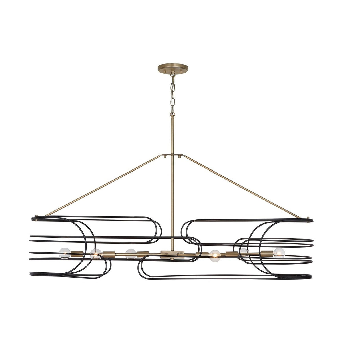 6 Light Island Aged Brass/Black M54566
